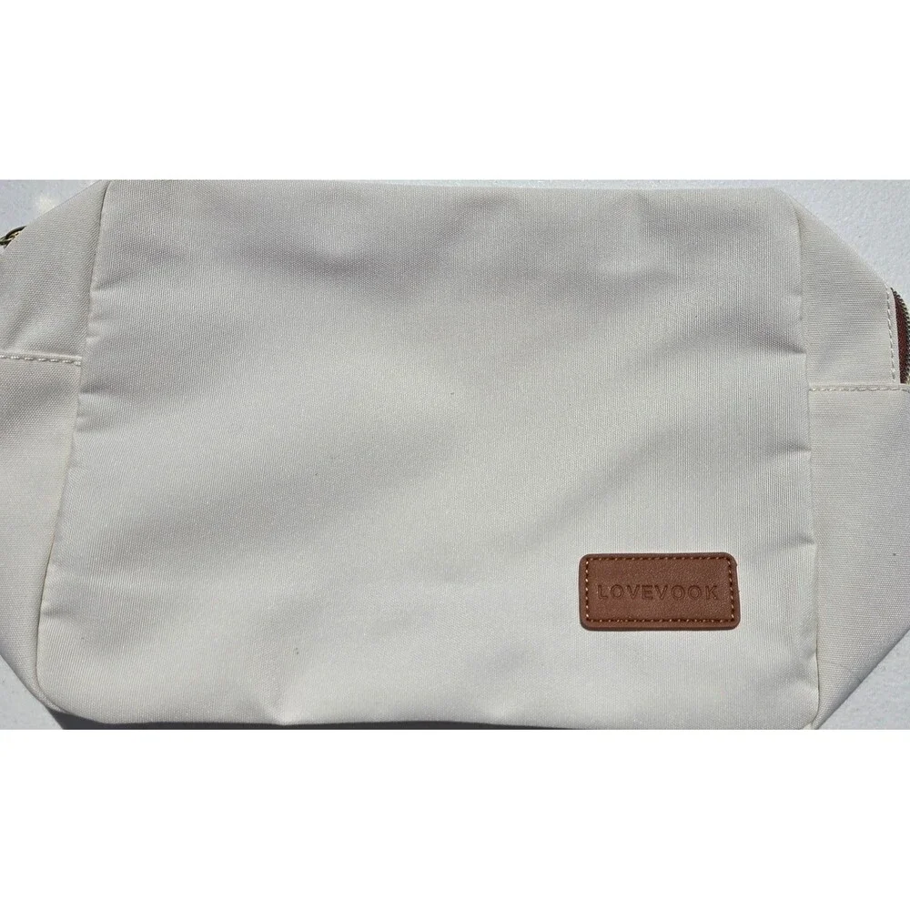 LOVEVOOK 3 Piece Travel Organizer Pouch Set Cream Beige Cosmetic Shoe Bags